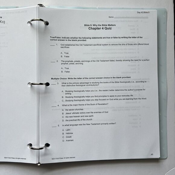 BJU Press Homeschool Curriculum Story Of The Old Testament Parent Guide Bible 9 - Picture 4 of 7